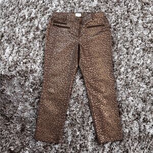 Chico’s Leopard Print Gold Pants size 0.5
